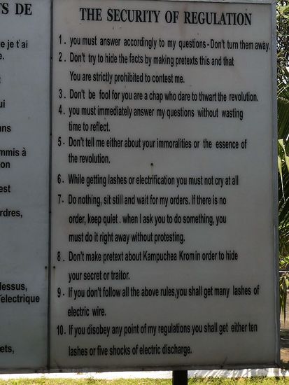 die Regeln, die die Gefangenen befolgen mussten