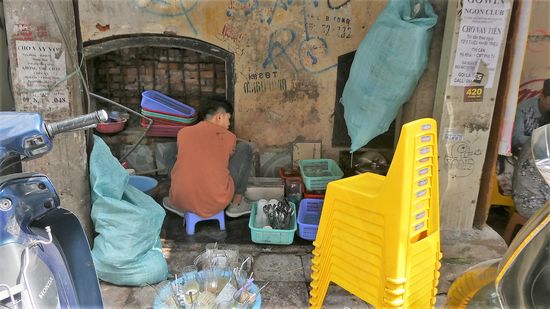 und hier wird gespült