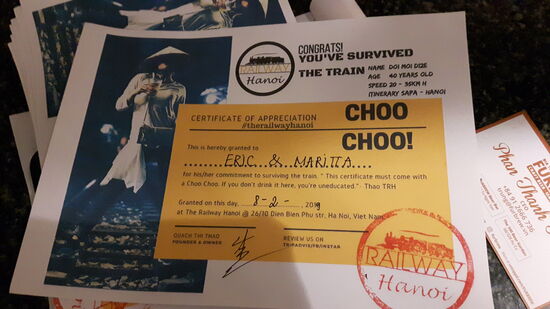 jund anschließend gibt es sogar die "you survived the train" Urkunde.