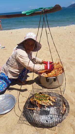 und auch das Seafood mit mobilem Grill