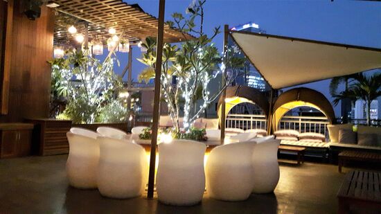 auf der Dachterrasse des Hotels