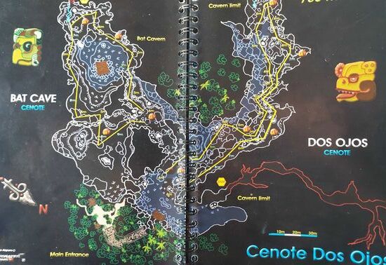 In der Cenote Dos Ojos gibt es zwei Tauchmöglichkeiten, die mit Führungsleinen ausgezeichnet sind. Die Barbie-Line und die Bat-Cave.