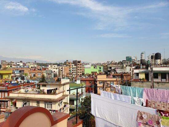 dafür ist der Blick von der Dachterrasse wirklich schön