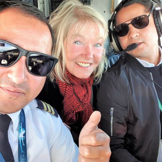Jeder Passagier darf mal ins Cockpit