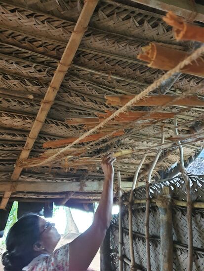 Dann müssen die Rindenstückchen im Schatten für ein paar Tage trocknen