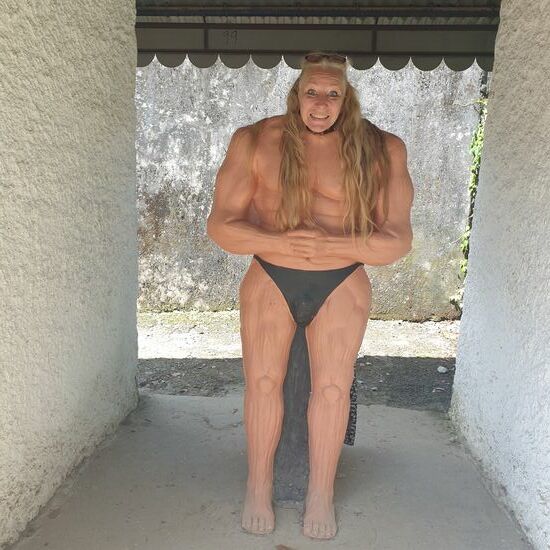 Eigentlich wurde mit "Take a Picture in traditional costumes" geworben. Die Pappkameraden waren in ihrer Unförmigkeit und der altertümlichen Art sowieso schon belustigend, aber als wir dann angefangen haben zu fotografieren wurde es fast albern! Hier im Bild "Miss Ana Purna"