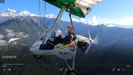 Wir sind gemeinsam in der Luft gewesen und haben uns öfter zuwinken können.
