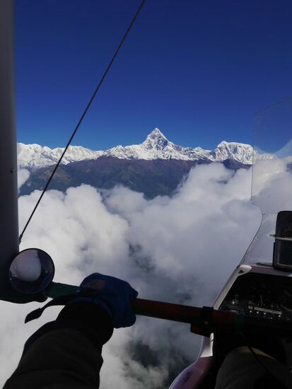 Kurs auf den Machapuchare, Fishtail genannt. (Danke für den Hinweis, Marius)