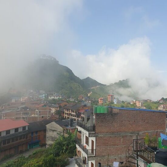 Frühstück gabs auf der Dachterrasse mit meist phantastischem Ausblick.