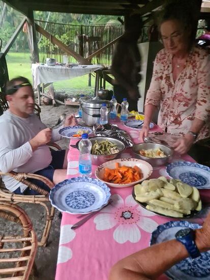 Auch der Essplatz ist sehr gemütlich, wenngleich...