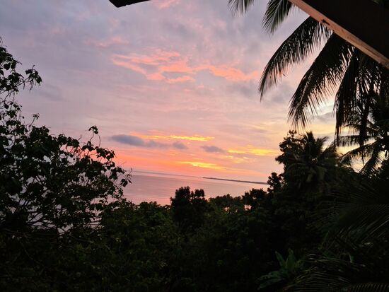 Sonnenaufgang um 6.00 Uhr. ich bin fit und ausgeschlafen