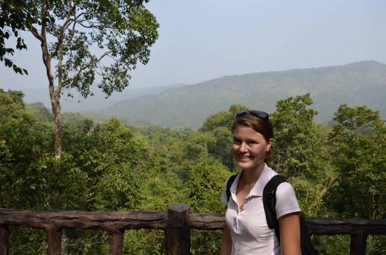 Ein Blick vom Aussichtspunkt über den Park