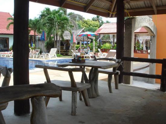 das kleine Restaurant im Lanta New Beach...hier sind wir täglich, im Gegensatz zum Pool 