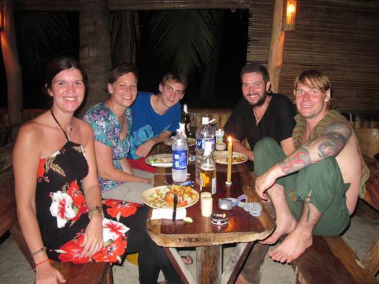 Helen, ich, Klas, Chris und Fredrik am letzten gemeinsamen Abend