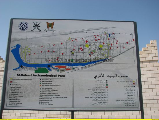 Übersichtsplan des Ausgrabungsgeländes Al Baleed - Weihrauchhafen und Siedlung