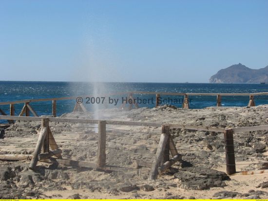 Fontäne des 'blowhole'