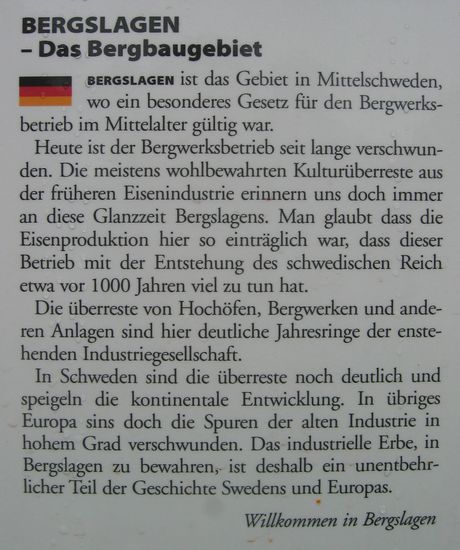 Aushängende Beschreibung zur Gegend