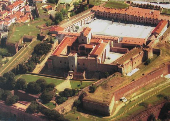 Luftbild des Palais in der Vauban-Austellung in der Stadt