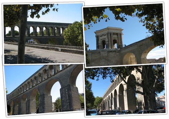 Bildmontage einiger Fotos des Aquäduktes mit dem ungewöhnlichen Wassertum