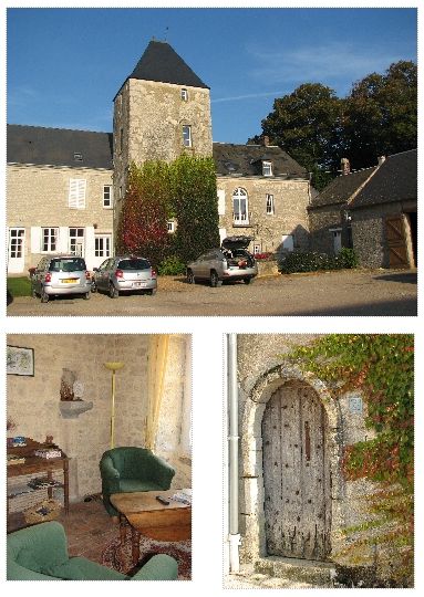 Gîte de Moronville - unser Zimmer ist unter dem Dach des rechten Flügels.