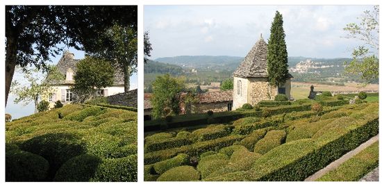 Eingangstor - im Hinter grund Schloß Beynac