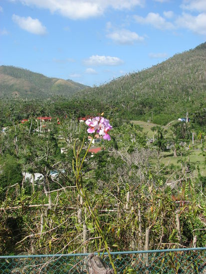 Blick von der Höhe auf die Anlage der Villa Soroa