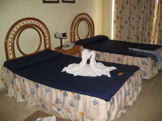 wieder einmal mit höchst kunstvoll drapierten Handtüchern