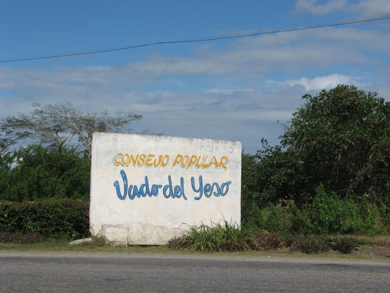 Ortschild von Vado del Yeso