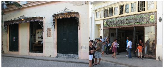 Schaufenster mit Jugendstil- bzw. Art-Déco-Motiven