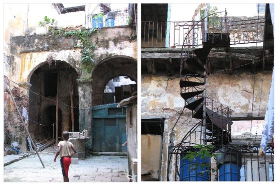 wechseln sich mit solchen Hinterhöfen