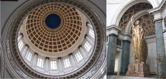 Kuppel 90m hoch - Bronzeskulptur 'La Republica' 12 m hoch und 40 Tonnen schwer