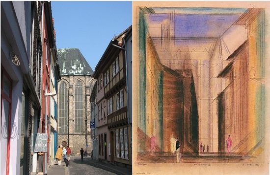 das gleiche Motiv - von mir fotografiert - von Feininger skizziert