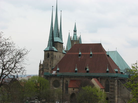 Blick vom Petriberg auf Mariendom und Severikirche