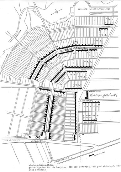 Grundriss der Siedlungs Dessau-Törten