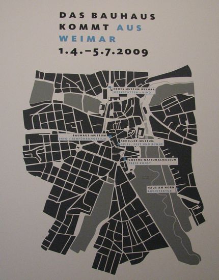 Übersichtsplan für die verschiedenen Bauhausausstellungen