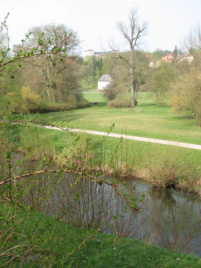 Blick ins Ilmtal mit Goethes Gartenhaus
