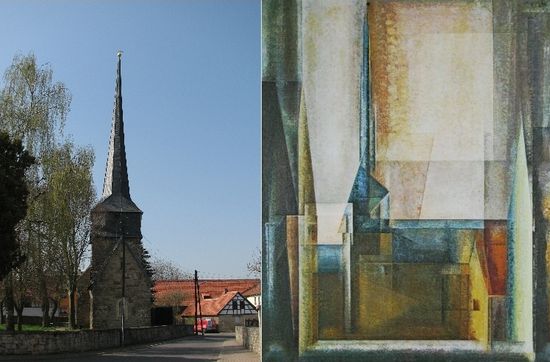 links eigenes Foto - rechts Feiningers Motivsicht