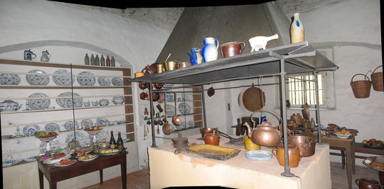 die Küche in einem Nebengebäude