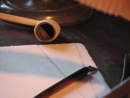 Fünfzack zum Ziehen von Notenlinien mit Tusche