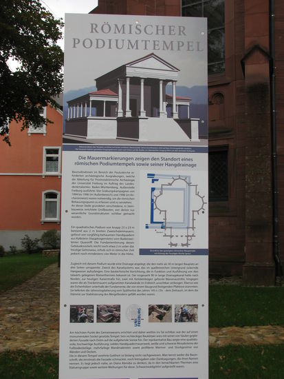 unter der heutigen Kirche liegen die Fundamente eines römischen Podiumstempel
