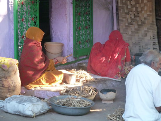 an der Straße wird schon fleißig gearbeitet - Holz wird bis zum kleinsten verwertet - hier Wäscheklammerherstellung