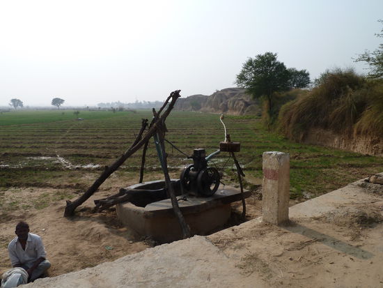 immerhin: Feldbewässerung per Motorpumpe