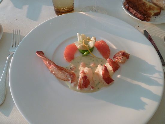 Hummersalat in Estragonsauce/ foie Gras de canard