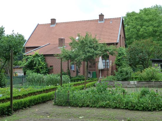 Arbeiterreihenhaus mit Garten