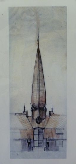 auch der Turm ist nur Zierrat - hier eine Originalzeichnung de Klerks