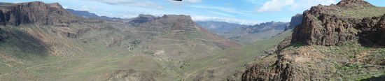Panorama vom Aussichtspunkt in die Schlucht von Fataga