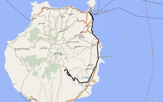 heutige Route - festgehalten mit garmin