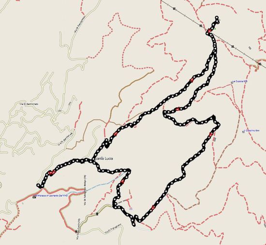 mit Garmin aufgenommener Track auf open-street-map