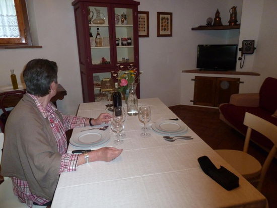 das Wohnzimmer der Ferienwohnung