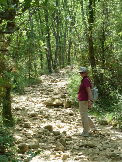 steiler Aufstieg über Geröll